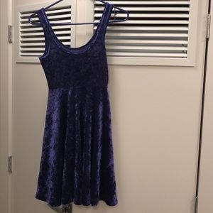 Velvet purple skater dress